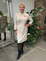 Stone Knitted Crew Neck Dress Zara